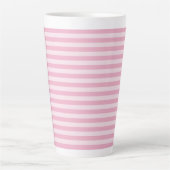 Pink Stripes Seamless Pattern カフェラテマグ (正面)