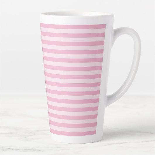 Pink Stripes Seamless Pattern カフェラテマグ (右)