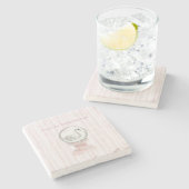 Pink Stripes Swan   ストーンコースター (横)