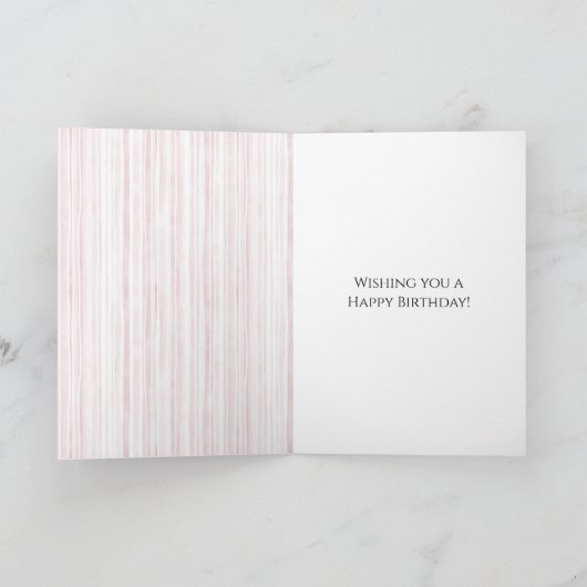 Pink Stripes Swan Birthday カード (内部)