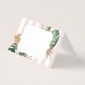 Pink stripes tropical plm beach chic wedding (正面)