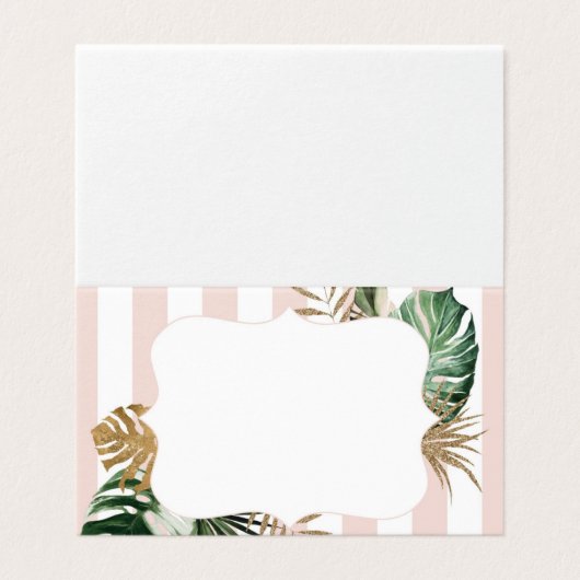 Pink stripes tropical plm beach chic wedding (外部フラット)