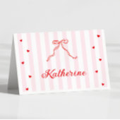 Pink Stripes Valentine's Table Name Card  テーブルナンバー
