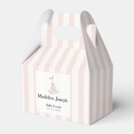 Pink Stripes Watercolor Goose Girl Baby Shower フェイバーボックス