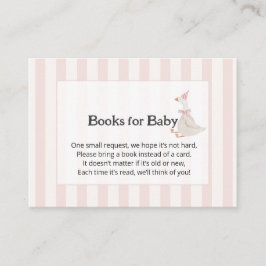 Pink Stripes Watercolor Goose Girl Books for Baby  エンクロージャーカード