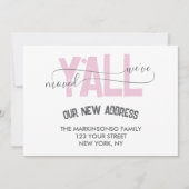 Pink Stripes We Moved Y'all Moving Announcement 招待状 (正面)