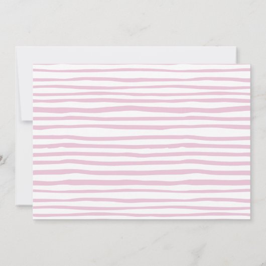 Pink Stripes We Moved Y'all Moving Announcement 招待状 (裏面)