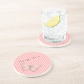 Pink Stripes with Butterfly コースター (側面)