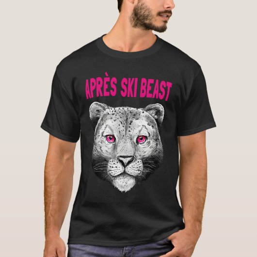 Pink Style Apres Ski Snow Leopard Tシャツ (正面)