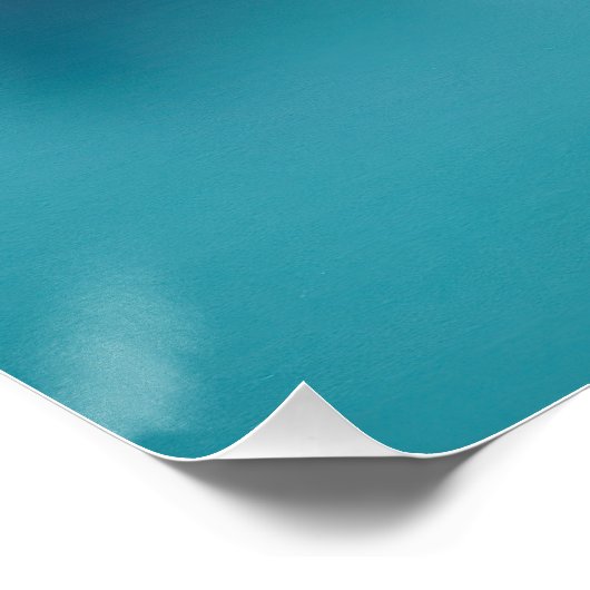 Pink "Summer" Balloons on Vibrant Turquoise ポスター (コーナー)