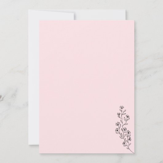 Pink Summer Fall one year 1st Birthday Party 招待状 (裏面)