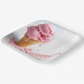 Pink Summer Ice Cream Cone ペーパープレート (傾斜あり)