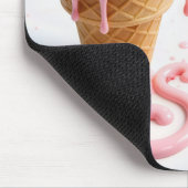 Pink Summer Ice Cream Cone マウスパッド (コーナー)