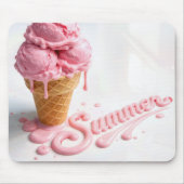 Pink Summer Ice Cream Cone マウスパッド (正面)