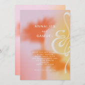 Pink Summer Modern Stylish Wedding Invitati 招待状 (正面/裏面)