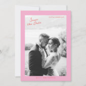 Pink Summer Wedding Save the Date 招待状 (正面)