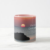 Pink Sun, Arahaビーチ沖縄日本サンセット写真 マグカップ (中央)