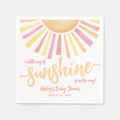 Pink Sun Baby Shower スタンダードカクテルナプキン (正面)