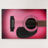 Pink Sunburst Acoustic Guitar ジグソーパズル (横)