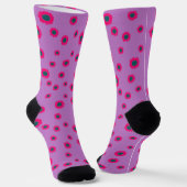 Pink Sunflower Pattern Women's Socks ソックス (傾斜あり)