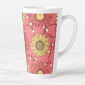 Pink Sunflowers Christmas カフェラテマグ (右)