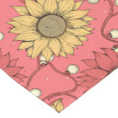 Pink Sunflowers Christmas ショートテーブルランナー (コーナー)