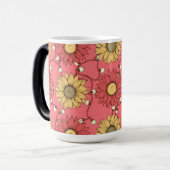 Pink Sunflowers Christmas モーフィングマグカップ (正面左)