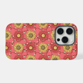 Pink Sunflowers Christmas iPhoneケース (裏面横)