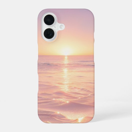 Pink Sunset Beach Phone Case iPhone 16ケース (裏面)