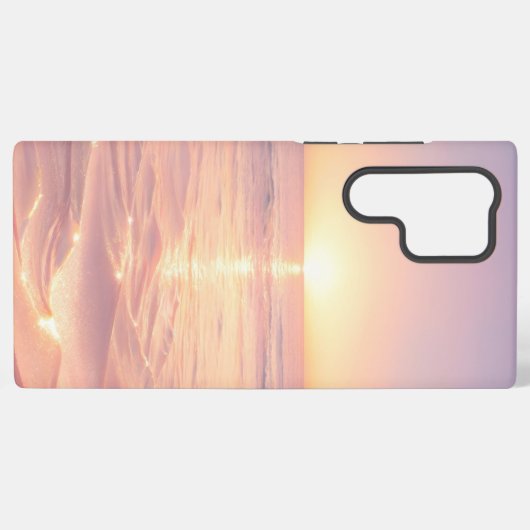 Pink Sunset Beach Phone Case Samsung Galaxyケース (裏面横)