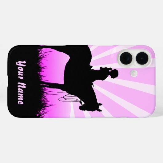 Pink Sunset Cowgirl IPhone cases Case-Mate iPhoneケース (裏面 (横))