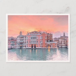 Pink Sunset on the Grand Canal Venice Italy Photo ポストカード