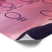 Pink Sunset Sky Over Mountain Oval Ancestor Photos ポスター (角)