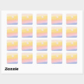 Pink Sunset Stickers スクエアシール (シート)