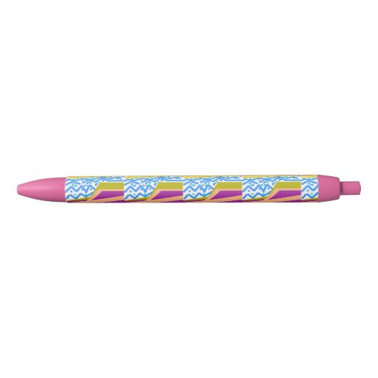 Pink Sunset Yacht Waves Pen 青ボールペン (正面)