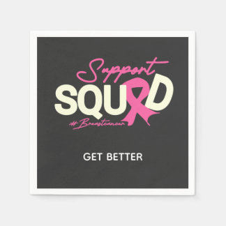 Pink Support Squad Breast Cancer Awareness Warrior スタンダードカクテルナプキン
