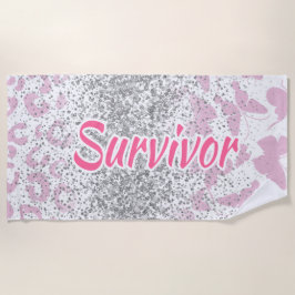 Pink Survivor Beach Towel-Breast Cancer ビーチタオル