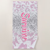 Pink Survivor Beach Towel-Breast Cancer ビーチタオル (正面)