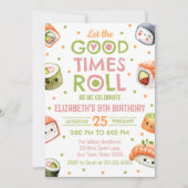 Pink Sushi Birthday Invitation 招待状 (正面)