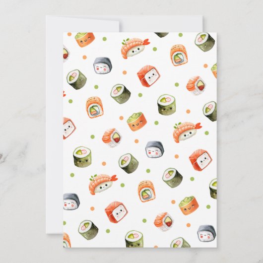 Pink Sushi Birthday Invitation 招待状 (裏面)
