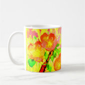 Pink Sweet Briar Flowers Leaves Branch コーヒーマグカップ (左)