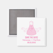 Pink Sweet Chemistry Save the Date Magnet マグネット (正面/裏面)