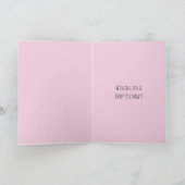 Pink Sweet Cute Bunny Pink Sweater Heart Birthday カード (内部)