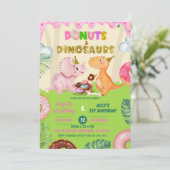 Pink Sweet Donut & Dinos Joint Sibling Birthday 招待状 (スタンド正面)