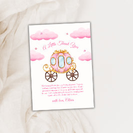 Pink Sweet Fairy Princess Carriage Baby Shower サンキューカード