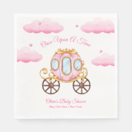Pink Sweet Fairy Princess Carriage Baby Shower スタンダードランチョンナプキン