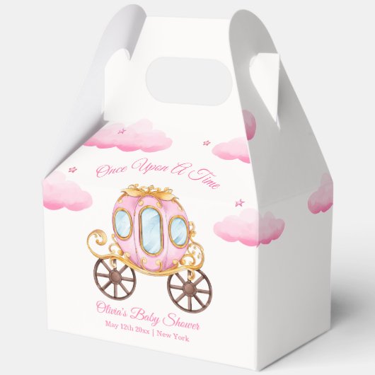 Pink Sweet Fairy Princess Carriage Baby Shower  フェイバーボックス (裏面)
