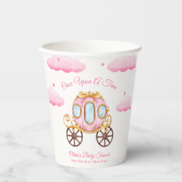 Pink Sweet Fairy Princess Carriage Baby Shower 紙コップ