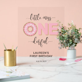Pink Sweet Little MIss 1st Birthday アクリルサイン