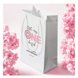 Pink Sweet Little MIss 1st Birthday スモールペーパーバッグ